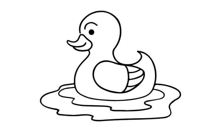 Baby Duck Line Drawing