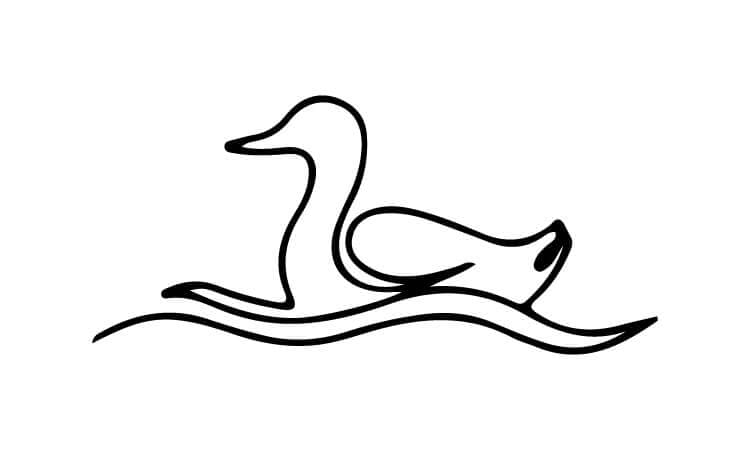 Line Duck Drawing