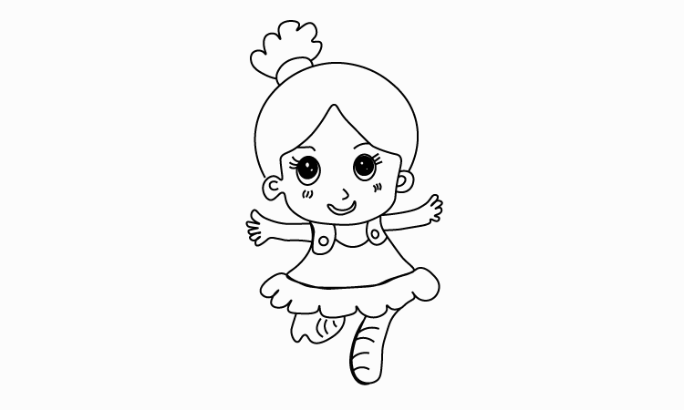 Cute Little Girl Drawing for kids