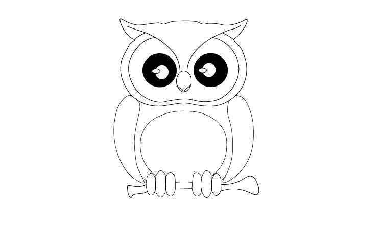 Owl Line Drawing