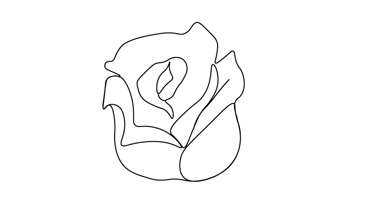 rose drawing for kids outline
