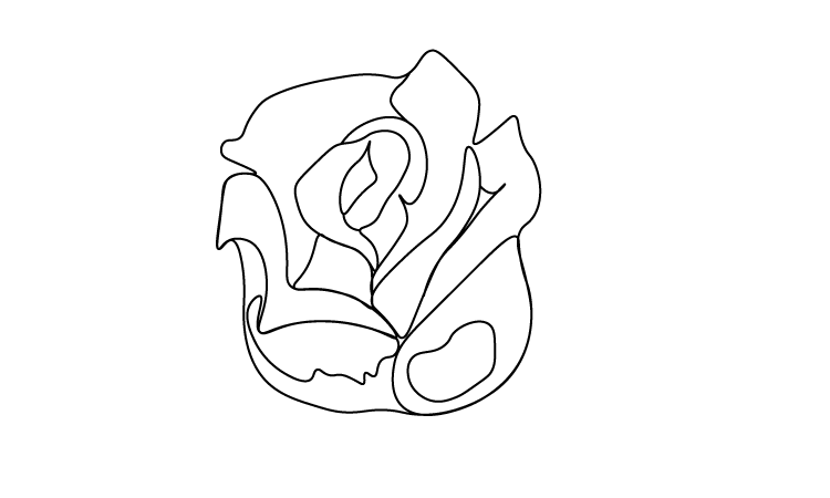 rose drawing outline for kids