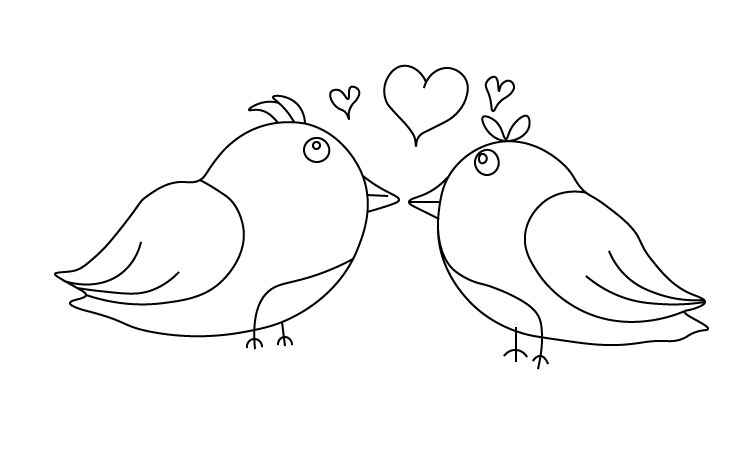 Couple Bird Drawing