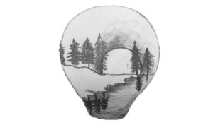 nature scenery bulb drawing