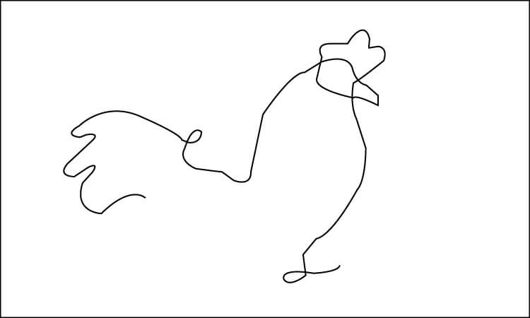 Cock Line Drawing