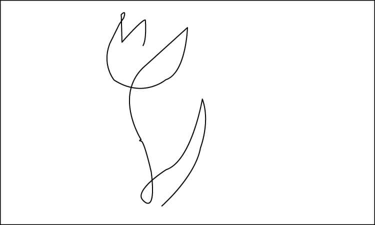 Curvy Flower Line Drawing