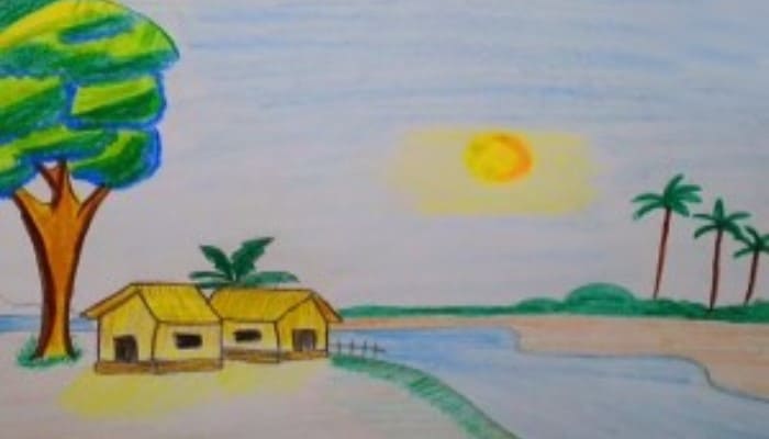 Easy Scenery Drawing | Colorful landscape to draw - YouTube-saigonsouth.com.vn