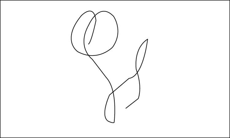 Simple Flower Line Drawing