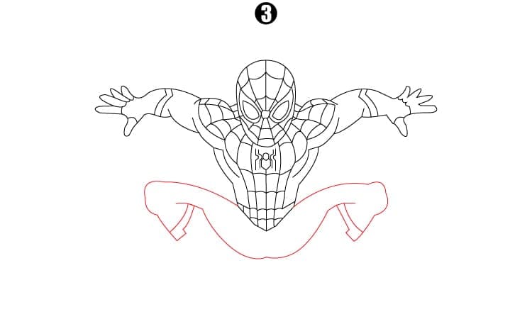 Spiderman Drawing Step 3
