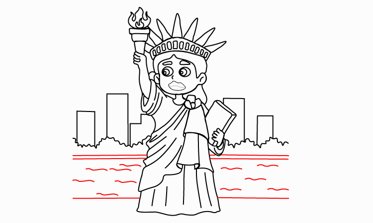 statue of liberty drawing easy
