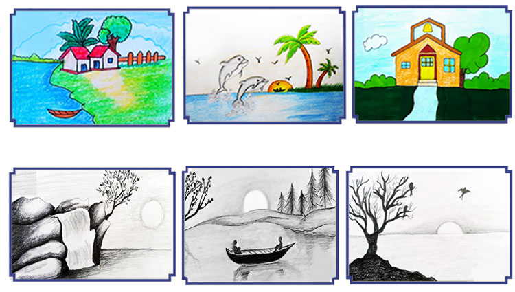 easy pencil sketches of nature scenery