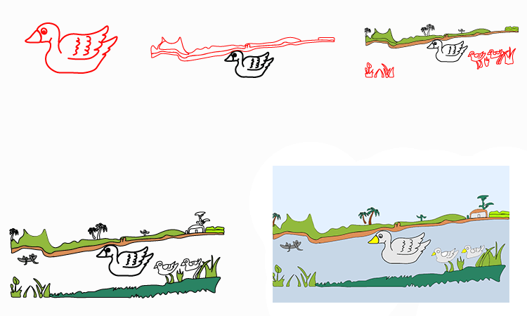 scenery Drawing step by step
