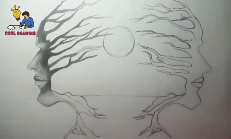 Creative Scenery Drawing With Pencil - Step By Step - Cool Drawing Idea