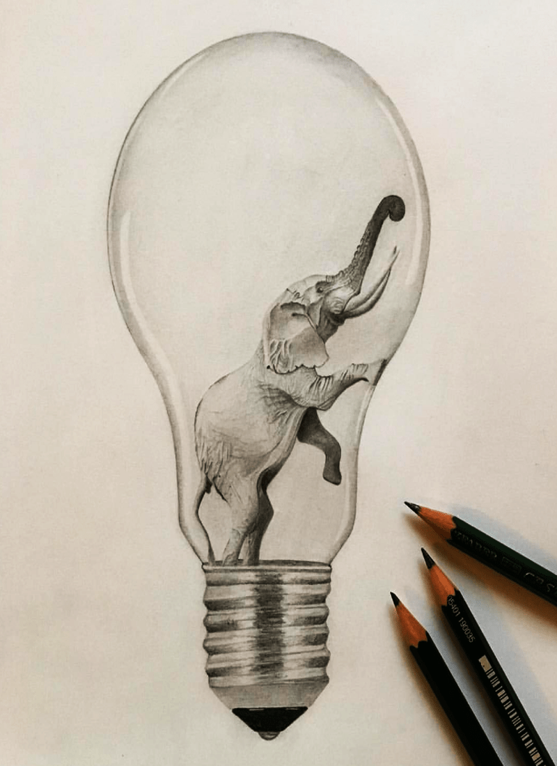 Creative Bulb Drawing