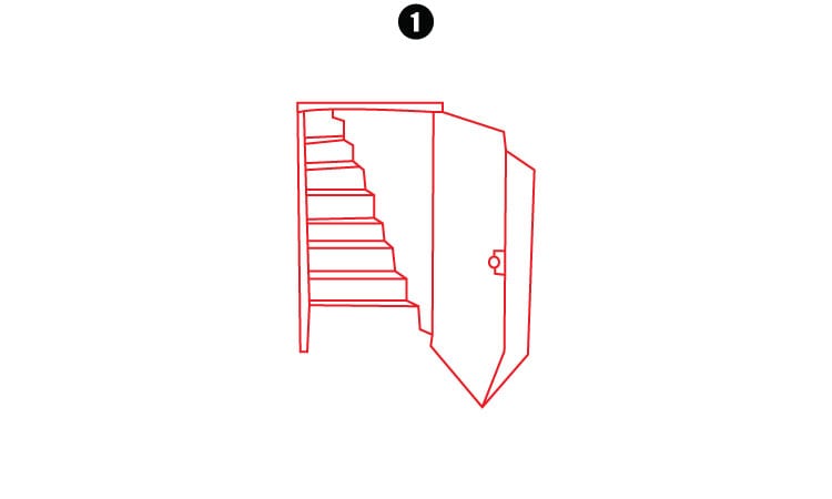 Draw 3d stairs step 1