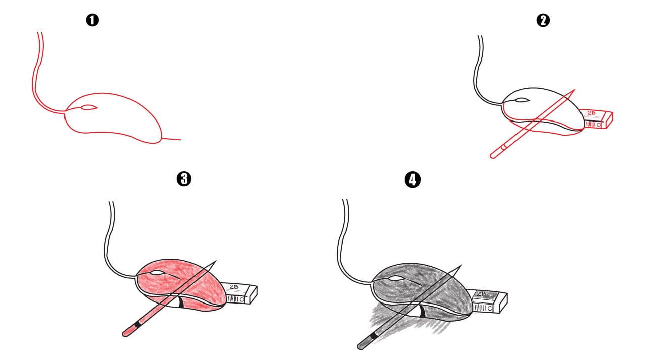 Draw A Mouse step by step