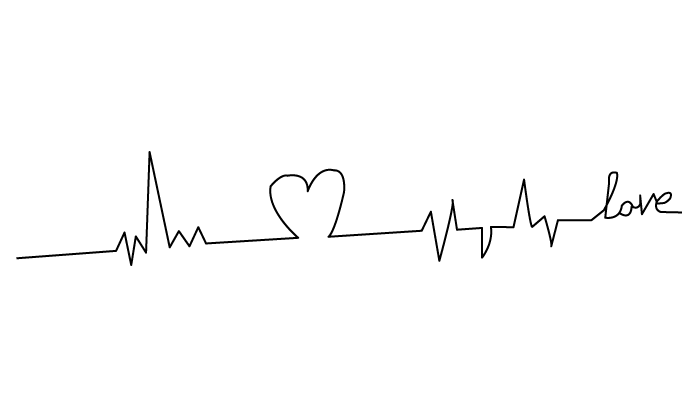 Heart beat line drawing
