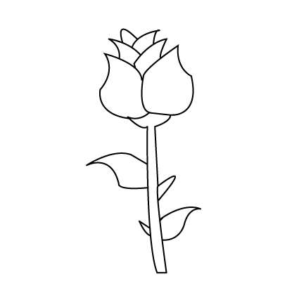 Simple Rose Line Drawing
