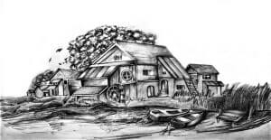 Read more about the article Village Scenery Drawing – Step By Step