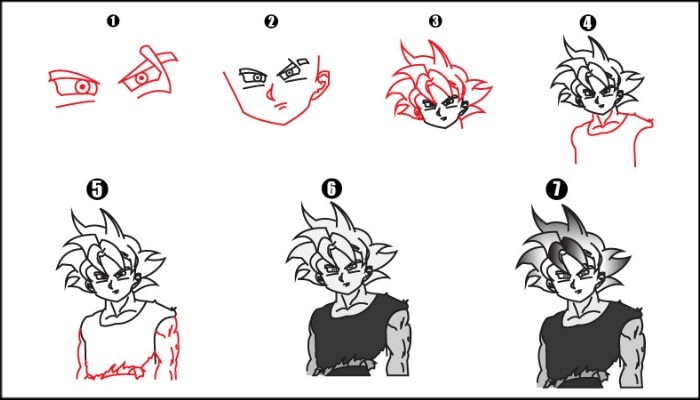 Goku Drawing step by step