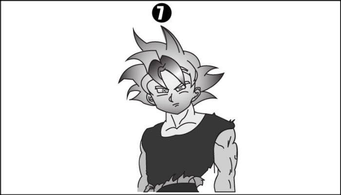 Goku Drawing step7