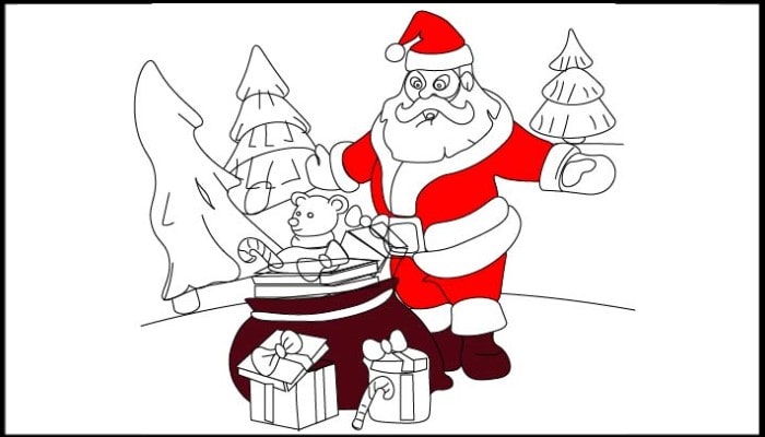 Draw a Santa Claus step11