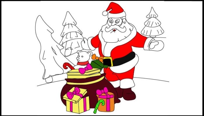 Draw a Santa Claus step12