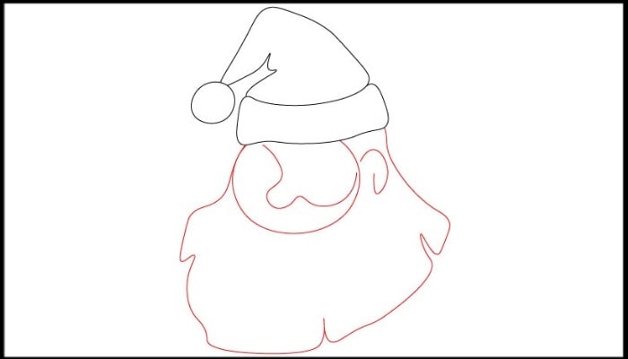 Draw a Santa Claus step2