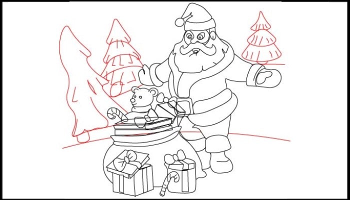 Draw a Santa Claus step9