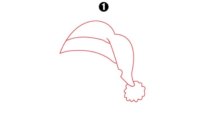 Drawing Santa Claus step1