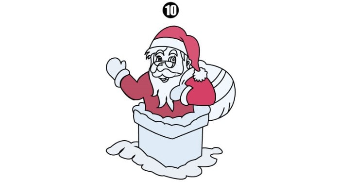 Drawing Santa Claus step10