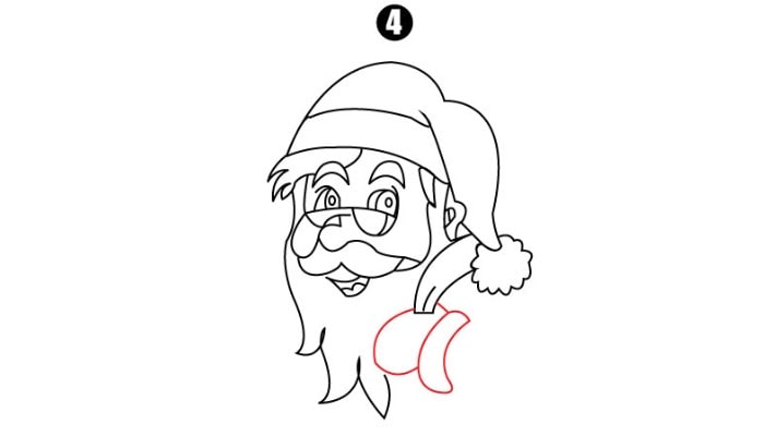 Drawing Santa Claus step4