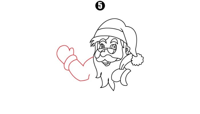 Drawing Santa Claus step5