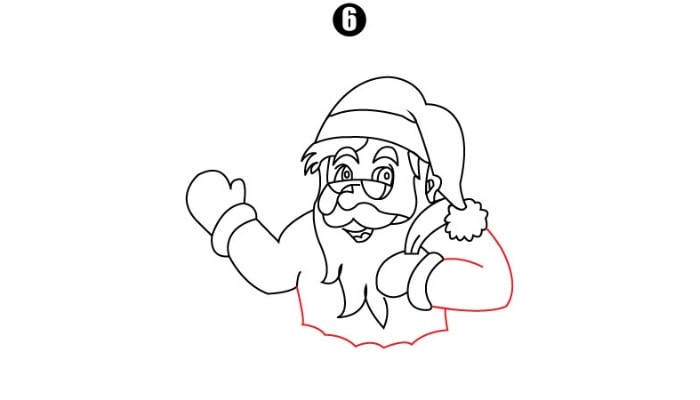 Drawing Santa Claus step6