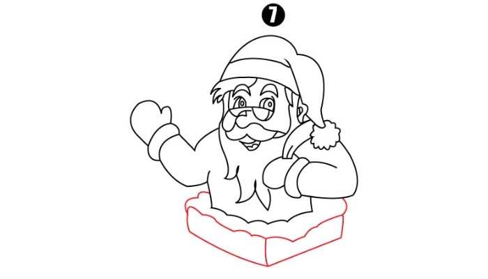 Drawing Santa Claus step7