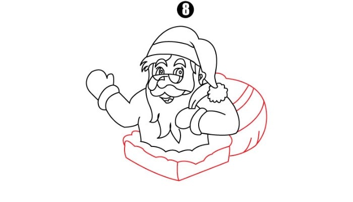 Drawing Santa Claus step8