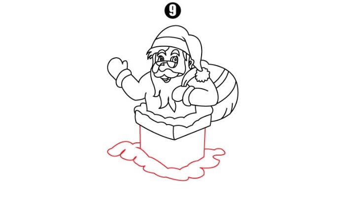 Drawing Santa Claus step9