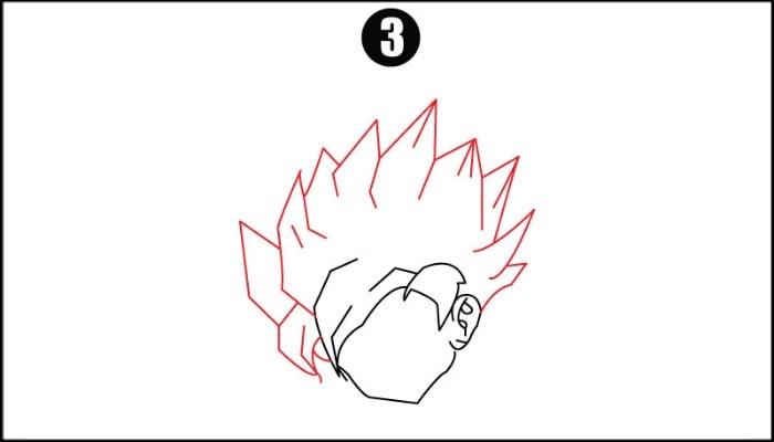 Drawing of Goku step3