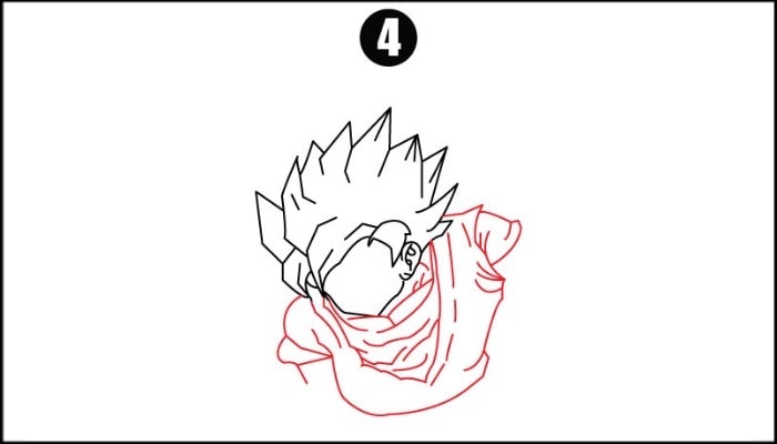 Drawing of Goku step4