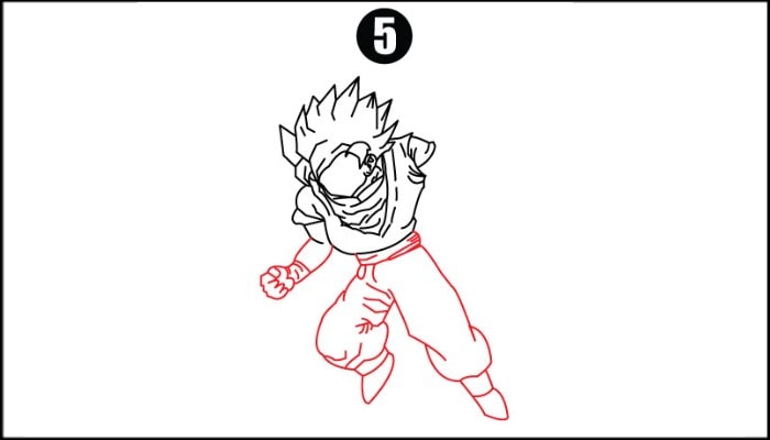 Drawing of Goku step5
