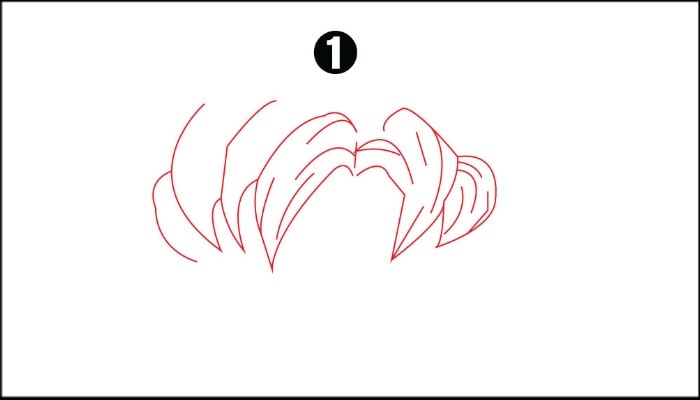 Drawing of goku step1