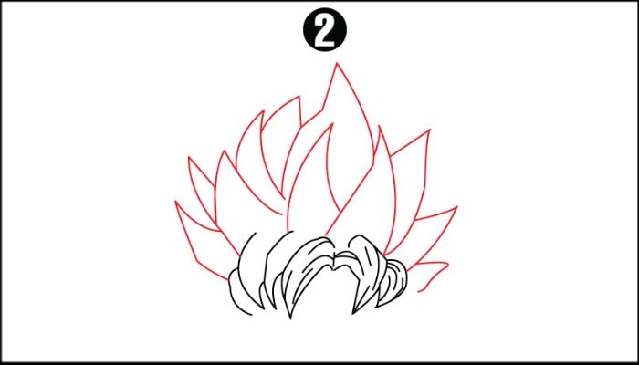 Drawing of goku step2