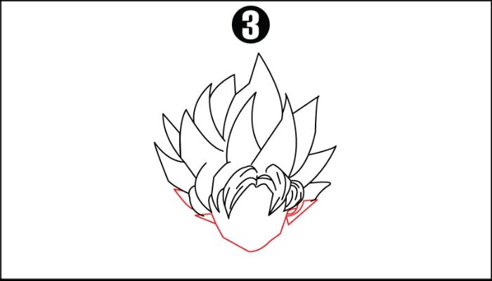 Drawing of goku step3