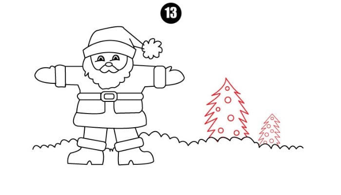 How To Draw Santa Claus step13