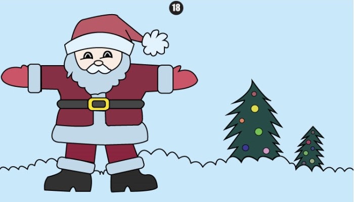 Coloring page with santa claus drawing kids Vector Image-anthinhphatland.vn