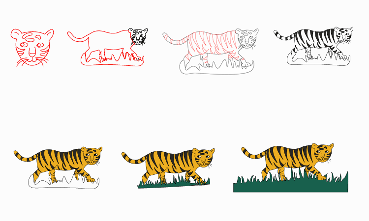 Tiger Drawing Tutorial