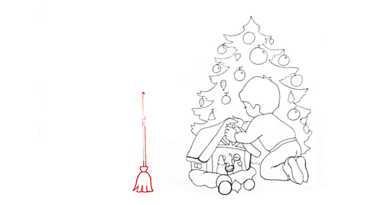 Merry Christmas Drawing - Tutorials For Kids - Cool Drawing Idea