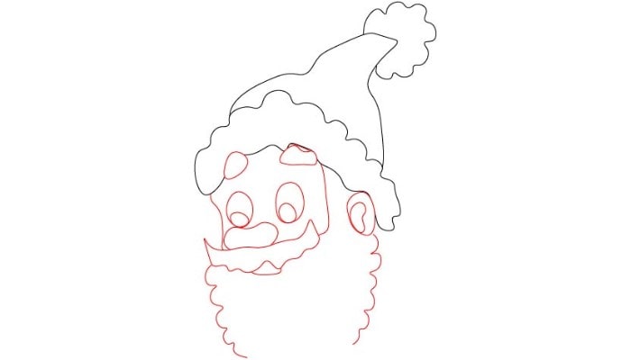 Drawing Santa Claus Easy step2