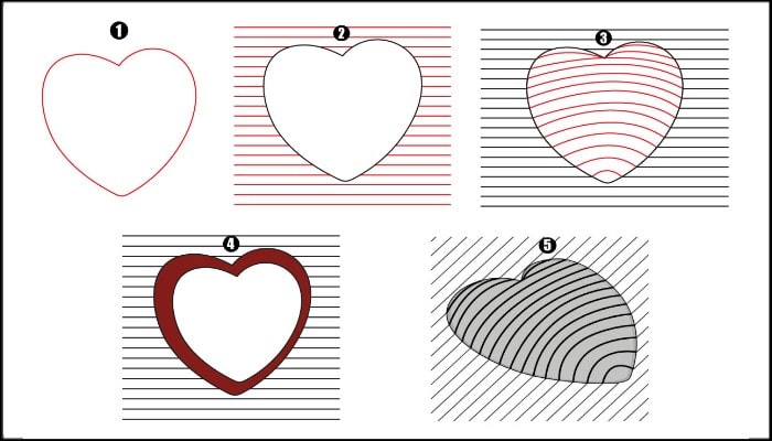 How To Draw 3d Heart step by step