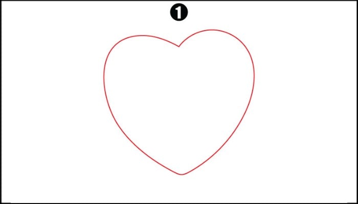 How To Draw 3d Heart step1